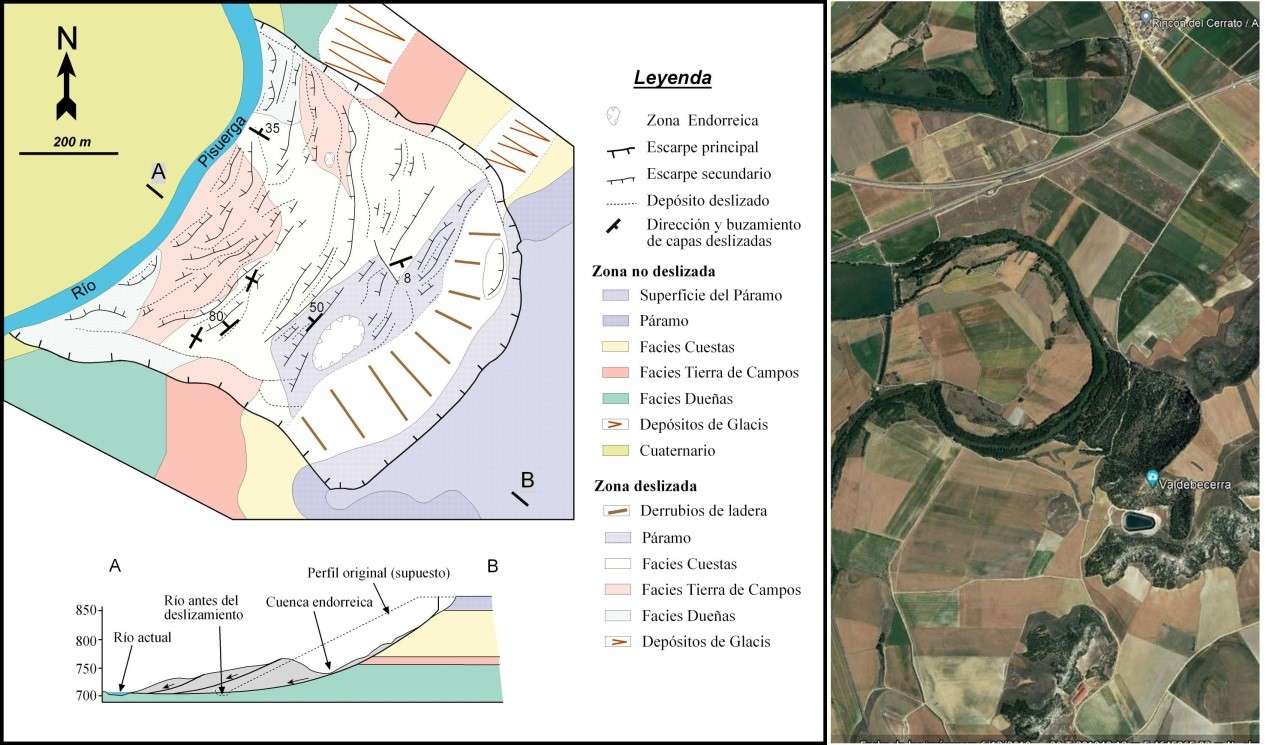 Imagen del esquema geológico del deslizamiento de Hontoria de Cerrato (Palencia).