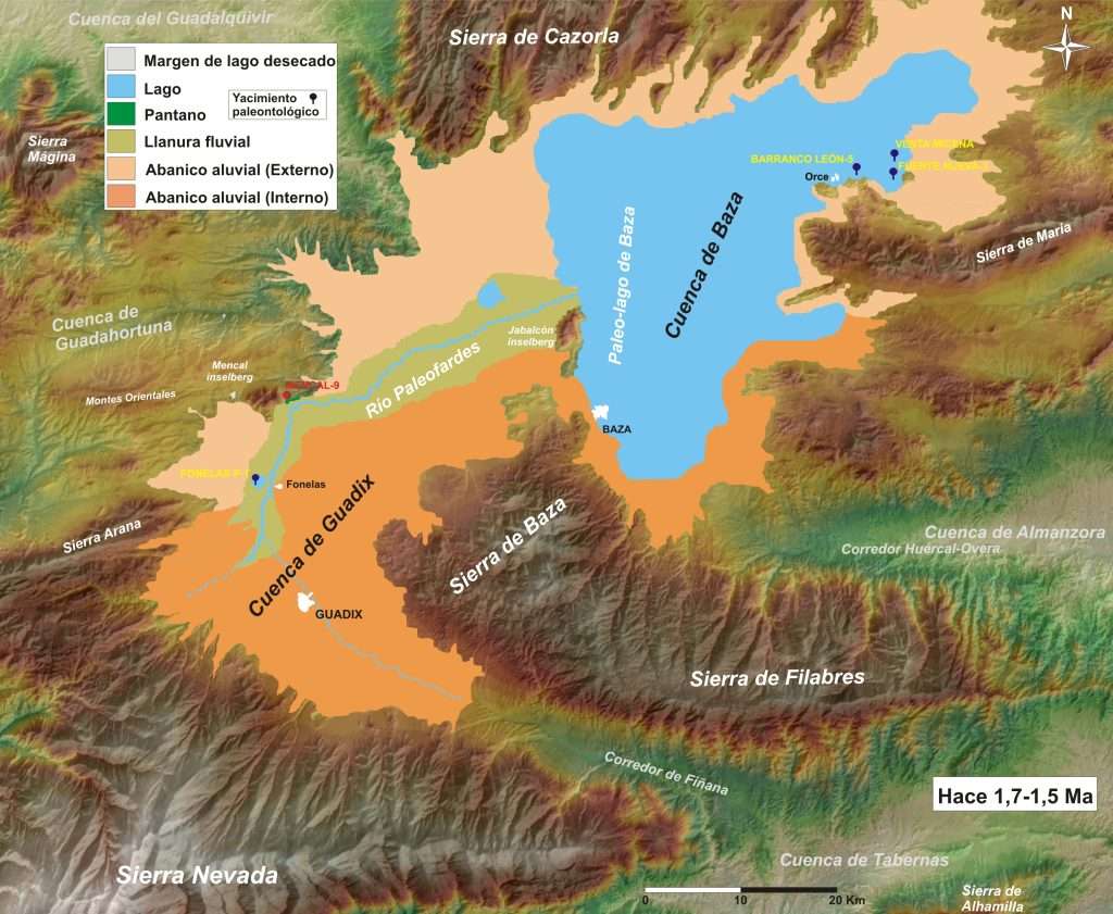 Esquema de las cuencas de Guadix y de Baza