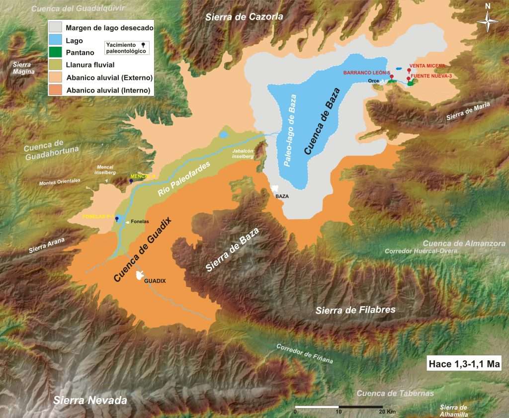 Esquema de las cuencas de Guadix y de Baza